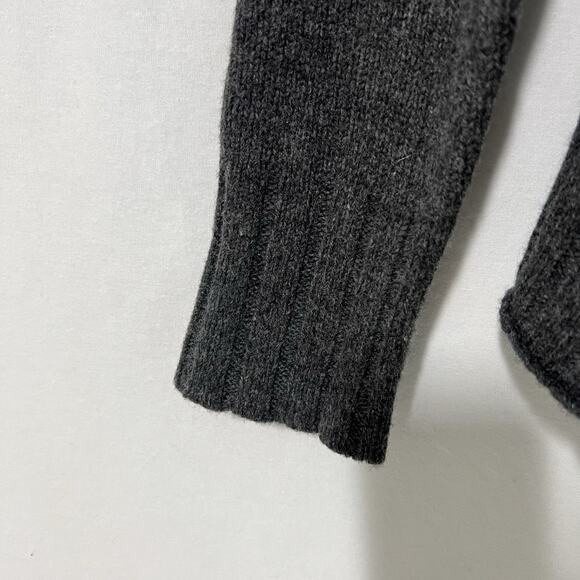 Madewell Sweater Small Charcoal Gray 100% Merino Wool Starry Cropped Boxy - Picture 6 of 13